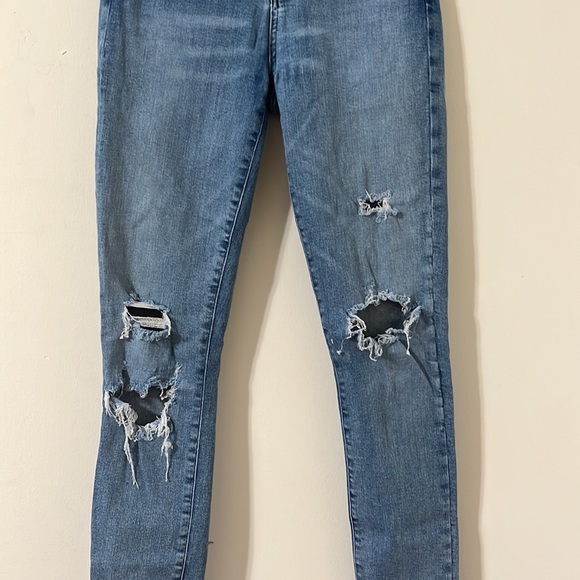 Agolde Medium Wash Distressed Sophie High Rise Skinny Denim Jeans Size 25 - Picture 3 of 11